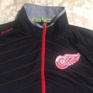 NHL Reebok Center Ice Red Wings Full Zip PlayDry Performance WarmUp Jacket Men's